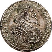 Austria 2 Thaler Ferdinand III 1650 KM# 967 FERDINAND III D G ROM IM S A G H E B REX 1650 coin obverse Austria 2 Thaler Ferdinand III 1650 KM# 967 FERDINAND III D G ROM IM S A G H E B REX 1650 coin obverse
