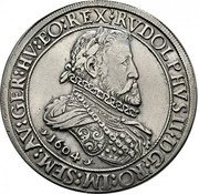 Austria 2 Thaler Rudolf II Hall 1604 KM# 57.1 RVDOLPHVS II D G ROM IM SEM AV GER HVN BO REX 1604 coin obverse Austria 2 Thaler Rudolf II Hall 1604 KM# 57.1 RVDOLPHVS II D G ROM IM SEM AV GER HVN BO REX 1604 coin obverse