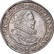 Austria 2 Thaler Matthias II Vienna 1619 KM# 229.2 MATTHIAS. D: G. R. I. S. A. GER. HVNG. BOHE. REX. coin obverse Austria 2 Thaler Matthias II Vienna 1619 KM# 229.2 MATTHIAS. D: G. R. I. S. A. GER. HVNG. BOHE. REX. coin obverse