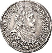 Austria 2 Thaler Ferdinand II Graz 1621 KM# 355 FERDINANDVS II D G ROM IMP S A GER HVNG ET BO REX coin obverse