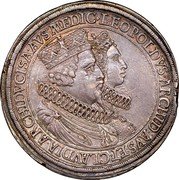 Austria 2 Thaler Leopold V and Claudia Regency 1626 KM# 639 LEOPOLDVS ARCHID AVS ET CLAVDIA ARCHIDVCISA AVS MEDIC coin obverse Austria 2 Thaler Leopold V and Claudia Regency 1626 KM# 639 LEOPOLDVS ARCHID AVS ET CLAVDIA ARCHIDVCISA AVS MEDIC coin obverse