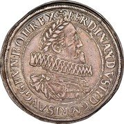 Austria 2 Thaler Ferdinand II 1624 KM# 273.4 + FERDINANDVS • II • D: G • RISAVG • G • HVN • BOH • REX coin obverse