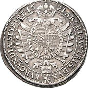 Austria 2 Thaler Ferdinand II Graz 1621 KM# 355 ARCHI AVSTRIÆ DVX BVRGVNDIÆ STYRIÆ ET coin reverse