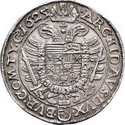 Austria 2 Thaler (Ferdinand II Vienna) KM# 611 ARCHID AVS DVX BVR COM TY EC coin reverse Austria 2 Thaler (Ferdinand II Vienna) KM# 611 ARCHID AVS DVX BVR COM TY EC coin reverse