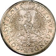 Austria 2 Thaler Leopold V Hall 1625 KM# 609.2 DVX BVRGVNDIÆ COMES TIROL coin reverse