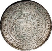 Austria 2 Thaler (Leopold I Graz) KM# 1268 ARCHI AVSTRIÆ DVX BVRGVNDIÆ STYRIÆ EC coin reverse Austria 2 Thaler (Leopold I Graz) KM# 1268 ARCHI AVSTRIÆ DVX BVRGVNDIÆ STYRIÆ EC coin reverse