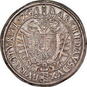 Austria 2 Thaler Ferdinand II 1624 KM# 273.4 ARCHID • AVS • DVX • BUR • GO • TYR • coin reverse