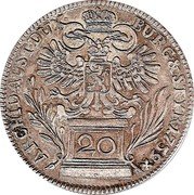 Austria 20 Kreuzer Maria Theresia Graz 1759 KM# 1812 20 ARCHID AUST DUX BURG&STYR coin reverse Austria 20 Kreuzer Maria Theresia Graz 1759 KM# 1812 20 ARCHID AUST DUX BURG&STYR coin reverse