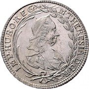 Austria 20 Kreuzer Maria Theresia Graz 1769 CvG-AK KM# 540x M THERESIA D G R IMP HU BO REG coin obverse Austria 20 Kreuzer Maria Theresia Graz 1769 CvG-AK KM# 540x M THERESIA D G R IMP HU BO REG coin obverse