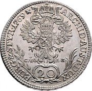 Austria 20 Kreuzer Maria Theresia Graz 1769 CvG-AK KM# 540x ARCHID AUST DUX BURG & STYR 1769 X coin reverse Austria 20 Kreuzer Maria Theresia Graz 1769 CvG-AK KM# 540x ARCHID AUST DUX BURG & STYR 1769 X coin reverse