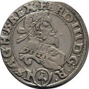 Austria 3 Kreuzer Ferdinand III Vienna 1639 (b) KM# 837 FERD III D G R ( ) I S A G H B REX. coin obverse Austria 3 Kreuzer Ferdinand III Vienna 1639 (b) KM# 837 FERD III D G R ( ) I S A G H B REX. coin obverse
