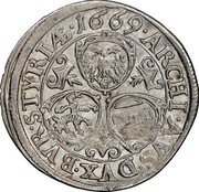 Austria 3 Kreuzer Leopold I St Veit 1669 KM# 1116 .1669*ARCHI AVS ET CARINT.DVX BUR ET GCS coin reverse Austria 3 Kreuzer Leopold I St Veit 1669 KM# 1116 .1669*ARCHI AVS ET CARINT.DVX BUR ET GCS coin reverse