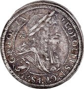 Austria 3 Kreuzer Leopold I Graz 1699 IA KM# 1115 LEOPOLDVS D GRI S A 3 G H BO REX coin obverse Austria 3 Kreuzer Leopold I Graz 1699 IA KM# 1115 LEOPOLDVS D GRI S A 3 G H BO REX coin obverse