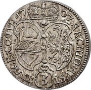 Austria 3 Kreuzer Joseph I Hall 1707 KM# 1488 ARCHID AUST (3) DVX B CO TYR 1707 coin reverse Austria 3 Kreuzer Joseph I Hall 1707 KM# 1488 ARCHID AUST (3) DVX B CO TYR 1707 coin reverse