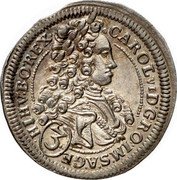 Austria 3 Kreuzer Karl VI Vienna 1718 KM# 1568 CAROL·VI·D·G·RO·IM·S·A·GE (3) HI·HV·BO·REX VI coin obverse Austria 3 Kreuzer Karl VI Vienna 1718 KM# 1568 CAROL·VI·D·G·RO·IM·S·A·GE (3) HI·HV·BO·REX VI coin obverse