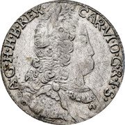 Austria 3 Kreuzer Karl VI Hall 1731 KM# 1587 CAR VI D G R I S A G H H B REX coin obverse Austria 3 Kreuzer Karl VI Hall 1731 KM# 1587 CAR VI D G R I S A G H H B REX coin obverse