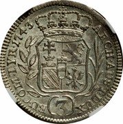 Austria 3 Kreuzer Maria Theresia Vienna 1743 KM# 1691 ARCH AUST DUX BU COM TYR coin reverse Austria 3 Kreuzer Maria Theresia Vienna 1743 KM# 1691 ARCH AUST DUX BU COM TYR coin reverse