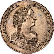 Austria 3 Kreuzer Maria Theresia Hall 1745 KM# 1720 MAR THERESIA D G REG HU BO coin obverse Austria 3 Kreuzer Maria Theresia Hall 1745 KM# 1720 MAR THERESIA D G REG HU BO coin obverse