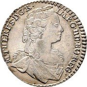 Austria 3 Kreuzer Maria Theresia Hall 1748 KM# 1762.1 M THERESIA D G R IMP G HU BO REG coin obverse Austria 3 Kreuzer Maria Theresia Hall 1748 KM# 1762.1 M THERESIA D G R IMP G HU BO REG coin obverse