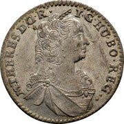 Austria 3 Kreuzer Maria Theresia Hall 1753 KM# 1762.2 M THERES D G R I GE HU BO REG coin obverse Austria 3 Kreuzer Maria Theresia Hall 1753 KM# 1762.2 M THERES D G R I GE HU BO REG coin obverse