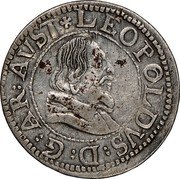 Austria 3 Kreuzer Leopold V ND KM# 238 LEOPOLDVS D G AR AVSTR coin obverse Austria 3 Kreuzer Leopold V ND KM# 238 LEOPOLDVS D G AR AVSTR coin obverse