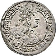 Austria 3 Kreuzer (Charles VI) KM# 1519 CAROL VI D G R I S A G HI HVNG BO REX coin obverse Austria 3 Kreuzer (Charles VI) KM# 1519 CAROL VI D G R I S A G HI HVNG BO REX coin obverse