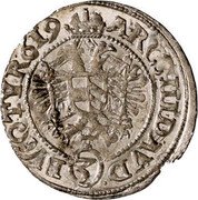 Austria 3 Kreuzer (Matthias I Vienna) KM# 186 ARCHID AV D (3) BV CO TYR 619 coin reverse Austria 3 Kreuzer (Matthias I Vienna) KM# 186 ARCHID AV D (3) BV CO TYR 619 coin reverse