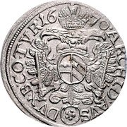 Austria 3 Kreuzer (Leopold I Vienna) KM# 1169 ARCHIDVX AVS DVX BVR CO TYR coin reverse Austria 3 Kreuzer (Leopold I Vienna) KM# 1169 ARCHIDVX AVS DVX BVR CO TYR coin reverse