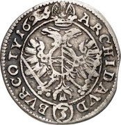 Austria 3 Kreuzer (Ferdinand II St Polten) KM# 498 ARCHI AV D (3) BVR CO TY coin reverse Austria 3 Kreuzer (Ferdinand II St Polten) KM# 498 ARCHI AV D (3) BVR CO TY coin reverse