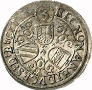Austria 3 Kreuzer Rudolf II Hall 1605 KM# 43.2 NECNON ARCHIDVCES D B C TIR (3) coin reverse Austria 3 Kreuzer Rudolf II Hall 1605 KM# 43.2 NECNON ARCHIDVCES D B C TIR (3) coin reverse
