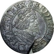 Austria 3 Kreuzer Ferdinand III Graz 1642 KM# 833 FERDI III DG R (3) I S A G H B REX coin obverse Austria 3 Kreuzer Ferdinand III Graz 1642 KM# 833 FERDI III DG R (3) I S A G H B REX coin obverse