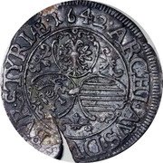 Austria 3 Kreuzer Ferdinand III Graz 1642 KM# 833 1643 ARCHI AVS DVX BVR STYRIÆ coin reverse Austria 3 Kreuzer Ferdinand III Graz 1642 KM# 833 1643 ARCHI AVS DVX BVR STYRIÆ coin reverse