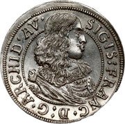 Austria 3 Kreuzer Sigismund Franz Hall 1664 KM# 1209 SIGIS FRANC D G ARCHID AV coin obverse Austria 3 Kreuzer Sigismund Franz Hall 1664 KM# 1209 SIGIS FRANC D G ARCHID AV coin obverse