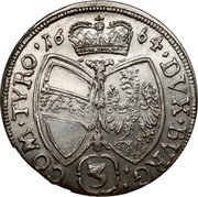Austria 3 Kreuzer Sigismund Franz Hall 1664 KM# 1209 DVX BUR COM TYRO coin reverse Austria 3 Kreuzer Sigismund Franz Hall 1664 KM# 1209 DVX BUR COM TYRO coin reverse