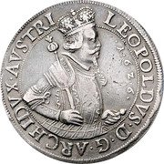 Austria 3 Thaler Leopold Wilhelm 1626 KM# 617.2 LEOPOLDVS D G ARCHIDVX AVSTRI coin obverse Austria 3 Thaler Leopold Wilhelm 1626 KM# 617.2 LEOPOLDVS D G ARCHIDVX AVSTRI coin obverse