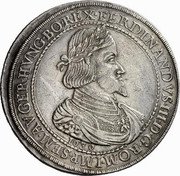 Austria 3 Thaler Ferdinand III Graz 1639 KM# 877 FERDINANDVS III D G ROM IMP SEM AV GER HVNG BO REX coin obverse