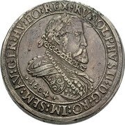 Austria 3 Thaler Rudolf II Hall 1604 KM# 59 RVDOLPHVS II D G RO IM SEM AV GER HV BO REX VAR. RVDOLPVS coin obverse Austria 3 Thaler Rudolf II Hall 1604 KM# 59 RVDOLPHVS II D G RO IM SEM AV GER HV BO REX VAR. RVDOLPVS coin obverse