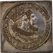 Austria 3 Thaler Ferdinand II Hall - Klippe 1626 KM# 649 LEOPOLDVS ARCHID AVSET CLAVDIA ARCHIDVCISA AVS MEDIC coin obverse