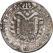 Austria 4 Thaler Matthias II Vienna 1614 KM# 191 ARCHID AVS DVX BVR CO TYR ZC 1614 coin reverse Austria 4 Thaler Matthias II Vienna 1614 KM# 191 ARCHID AVS DVX BVR CO TYR ZC 1614 coin reverse