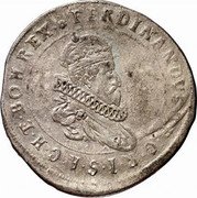 Austria 48 Kreuzer (Ferdinand II Klagenfurt) KM# 409 FERDINANDVS II D G R I S A G H ET BOH REX coin obverse Austria 48 Kreuzer (Ferdinand II Klagenfurt) KM# 409 FERDINANDVS II D G R I S A G H ET BOH REX coin obverse