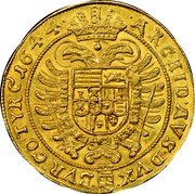 Austria 5 Ducat Ferdinand III Vienna 1644 KM# 912 ARCHID AVS DVX BVR CO TYR C 1644 coin reverse Austria 5 Ducat Ferdinand III Vienna 1644 KM# 912 ARCHID AVS DVX BVR CO TYR C 1644 coin reverse