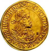 Austria 5 Ducat (Leopold I Graz) KM# 1270 LEOPOLDVS D G R I S A G H ET B REX coin obverse Austria 5 Ducat (Leopold I Graz) KM# 1270 LEOPOLDVS D G R I S A G H ET B REX coin obverse