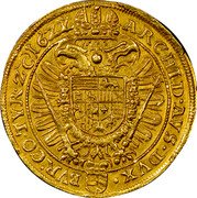 Austria 5 Ducat Ferdinand II Vienna 1622 (c) KM# 277 ARCHID AVS DVX BVR CO TYR Z C 16 ZZ coin reverse Austria 5 Ducat Ferdinand II Vienna 1622 (c) KM# 277 ARCHID AVS DVX BVR CO TYR Z C 16 ZZ coin reverse