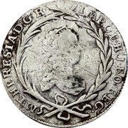 Austria 5 Kreuzer Maria Theresia 1765 KM# 1833 M THERES D G R IMP GE HU BO REG coin obverse Austria 5 Kreuzer Maria Theresia 1765 KM# 1833 M THERES D G R IMP GE HU BO REG coin obverse