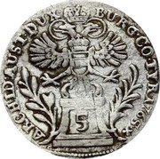 Austria 5 Kreuzer Maria Theresia 1765 KM# 1833 5 ARCHID AUST DUX BURG CO TYR coin reverse Austria 5 Kreuzer Maria Theresia 1765 KM# 1833 5 ARCHID AUST DUX BURG CO TYR coin reverse
