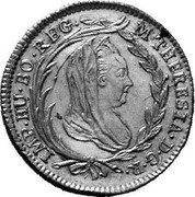 Austria 5 Kreuzer Maria Theresia Vienna 1779 C-A For later issues refer to Uniform Coinage KM# 1863 M THERESIA D G R IMP HU BO REG coin obverse Austria 5 Kreuzer Maria Theresia Vienna 1779 C-A For later issues refer to Uniform Coinage KM# 1863 M THERESIA D G R IMP HU BO REG coin obverse