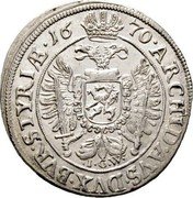 Austria 6 Kreuzer Leopold I Graz 1670 IGW KM# 1233 ARCHID A D (IAN) BVR STYRIÆ coin reverse Austria 6 Kreuzer Leopold I Graz 1670 IGW KM# 1233 ARCHID A D (IAN) BVR STYRIÆ coin reverse