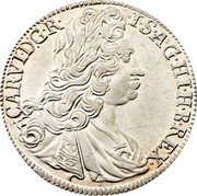 Austria 6 Kreuzer Charles VI 1728 KM# 1623 CAR VI D G R I S A G HI H B REX coin obverse