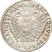 Austria 6 Kreuzer Charles VI 1728 KM# 1623 ARCHID AVSTR DVX BVRG ET STYRIÆ coin reverse