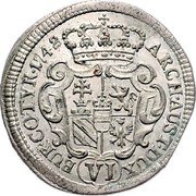 Austria 6 Kreuzer Maria Theresia Vienna 1742 KM# 1673 ARCH AUST DUX (VI) BUR CO TYR 1742 coin reverse Austria 6 Kreuzer Maria Theresia Vienna 1742 KM# 1673 ARCH AUST DUX (VI) BUR CO TYR 1742 coin reverse